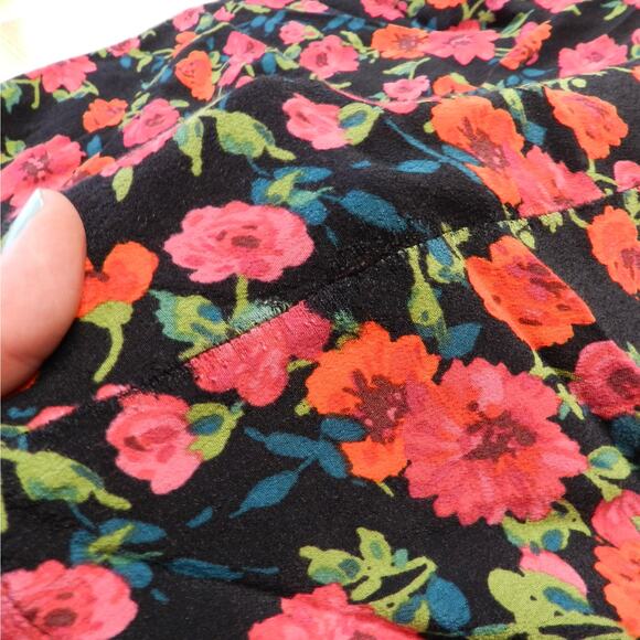 Express Floral Skirt Size XL Pleated Tie Waist Boho Flirty Summer Mini Cottage - Picture 10 of 12